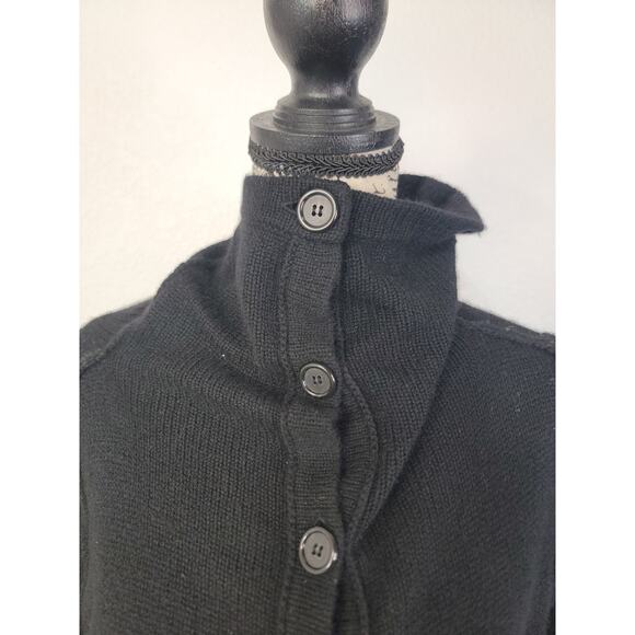 James Perse Knit Cardigan Longline Sz 2 Mock Neck Button Front 100% Cashmere - Picture 4 of 12